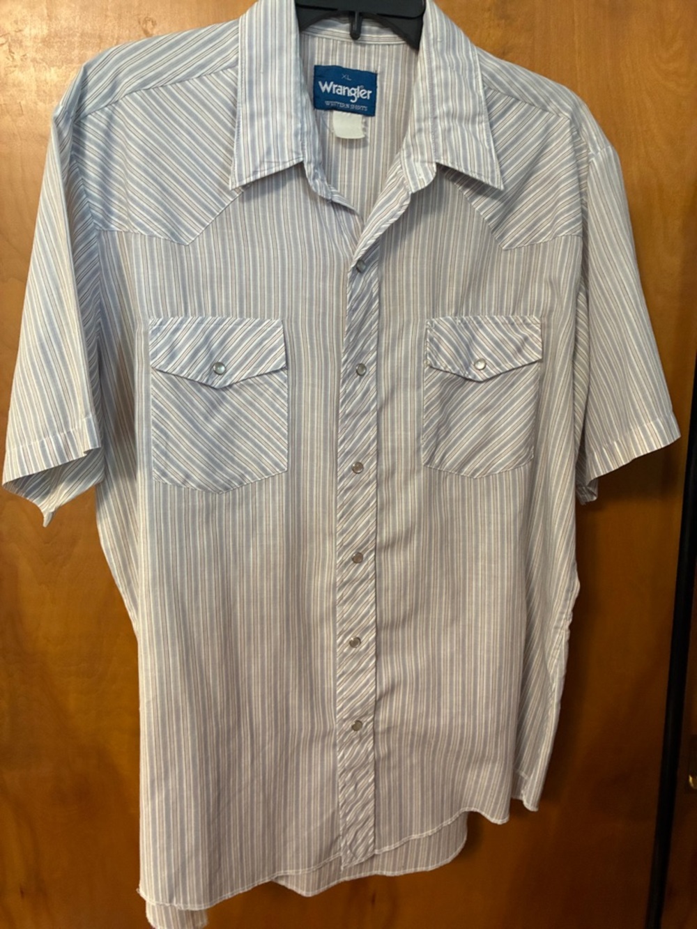 Wrangler Men’s Striped Short-Sleeve Western Shirt XL VINTAGE Pearl Snaps